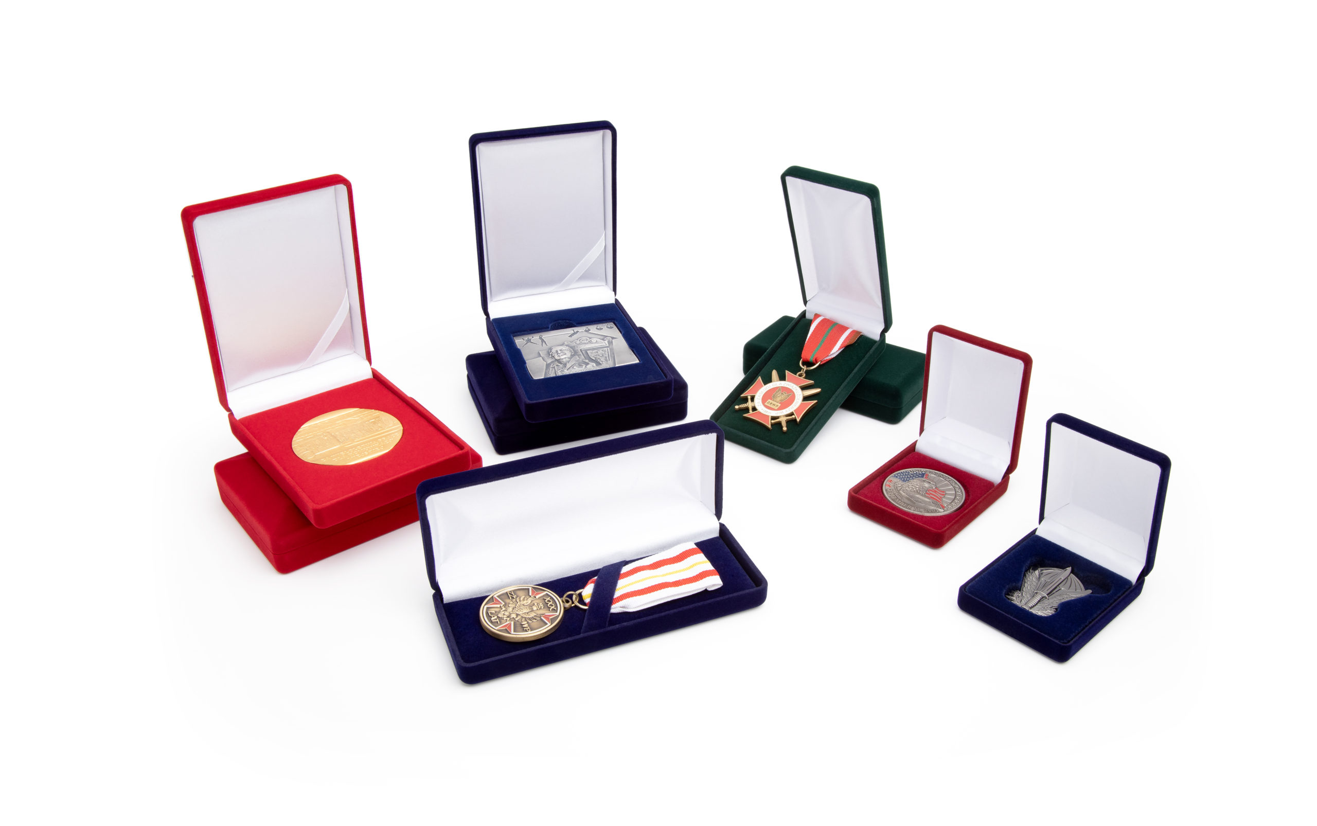 Velvet medal & coin cases